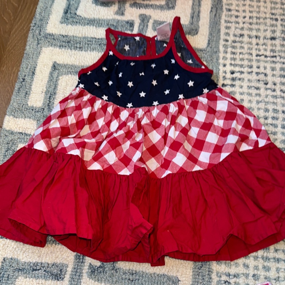 Patriotic Tiered Sundress - Red, White & Blue